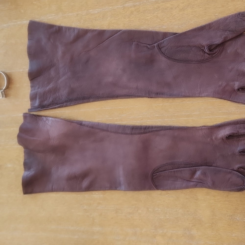 VINTAGE REAL KID LEATHER GLOVES.  MADE FOR A & S - Picture 10 of 12